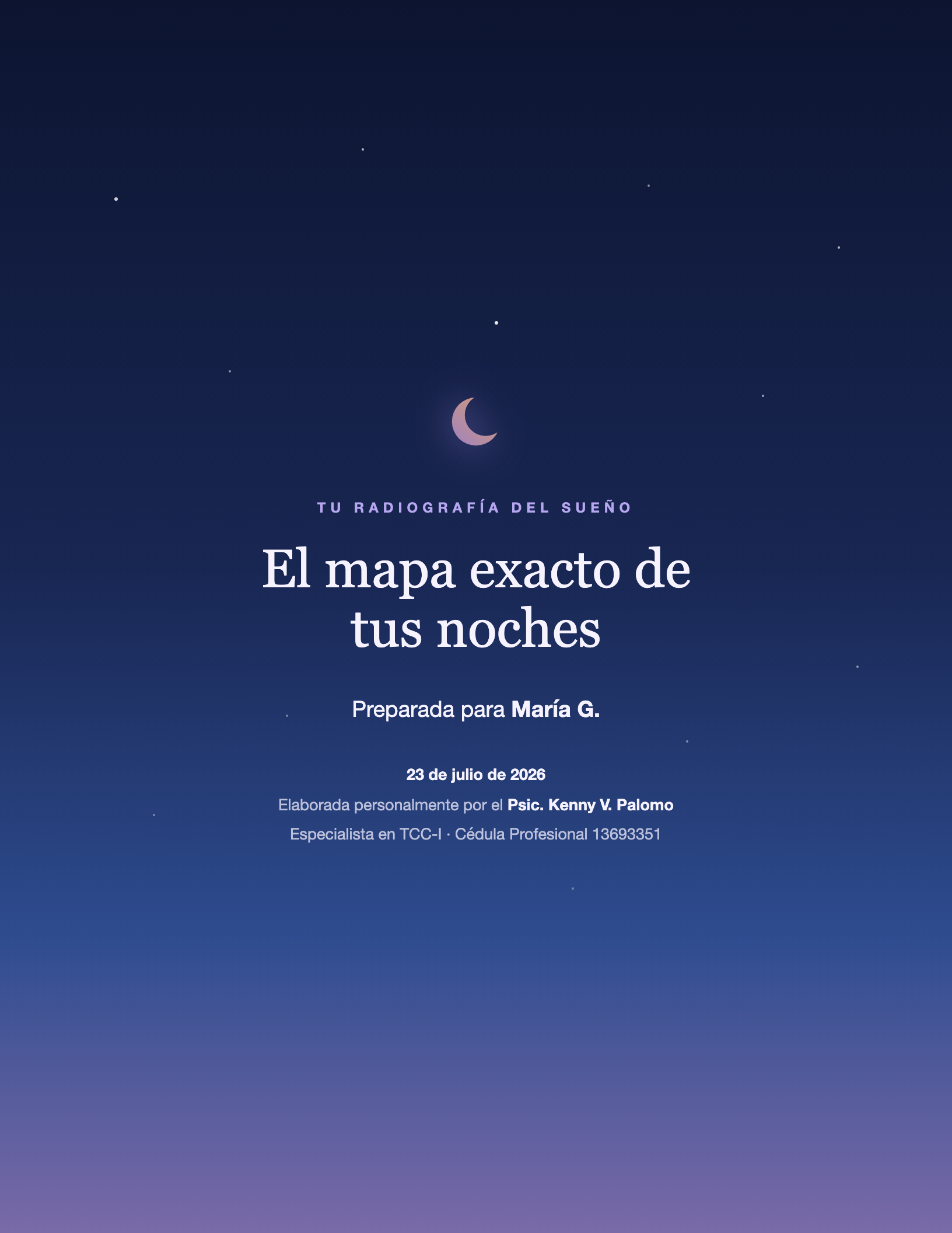 Página 1 de la Radiografía del Sueño
