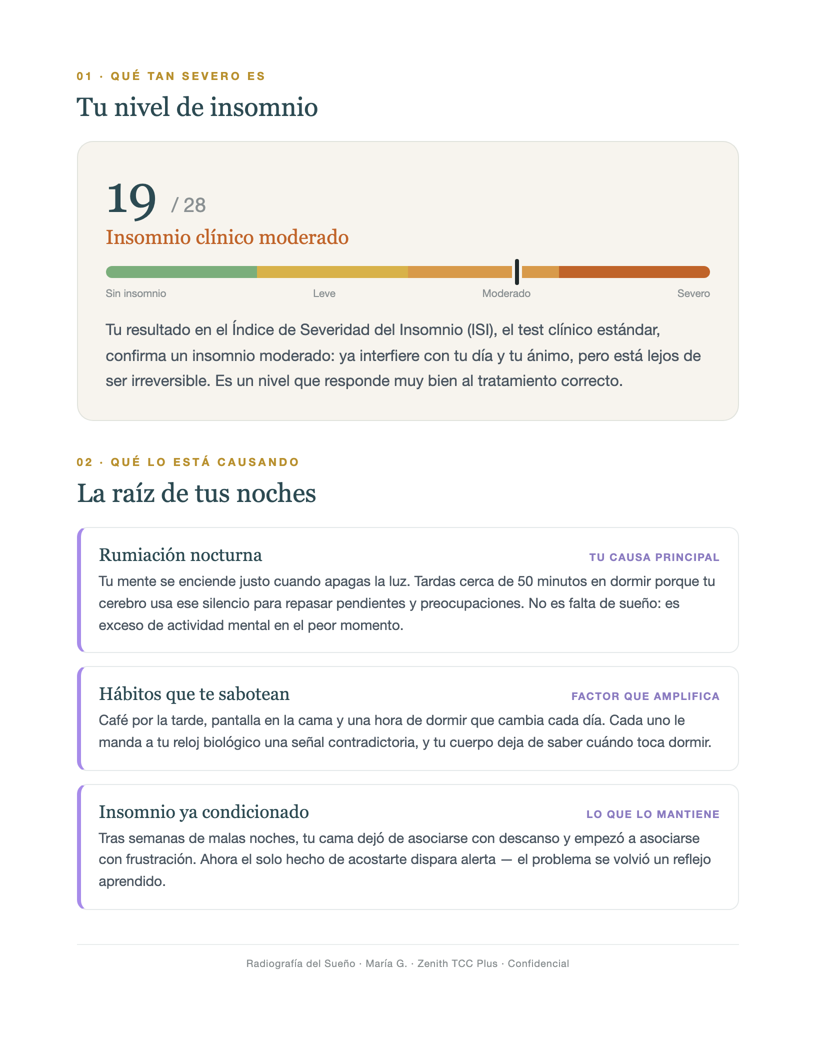 Página 2 de la Radiografía del Sueño